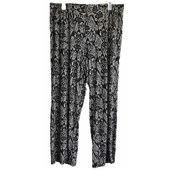Iman Plus Size 1X Wide Leg Palazzo Pants Metallic Bohemian Lagenlook Whimsical - Picture 1 of 7